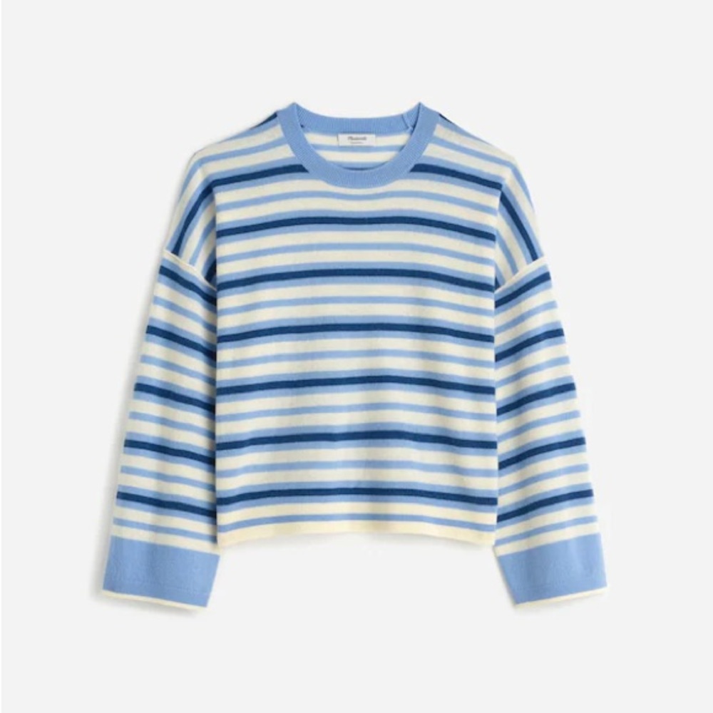 Madewell cashmere striped boxy sweater